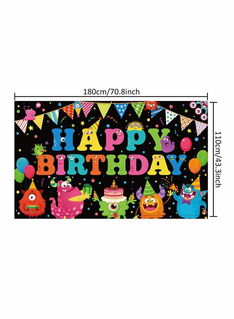 SOLARAE Happy Birthday Party Decorations Supplies Birthday Party Backdrop Happy Birthday Banner Baby Shower Photography Background Photo Booth - Image 3