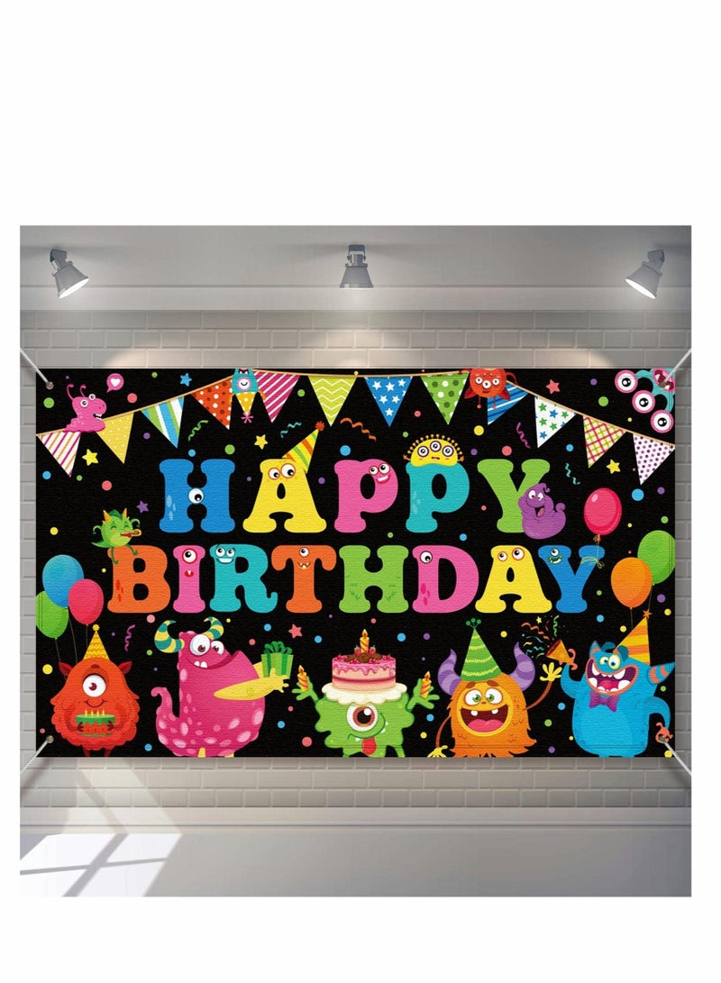 SOLARAE Happy Birthday Party Decorations Supplies Birthday Party Backdrop Happy Birthday Banner Baby Shower Photography Background Photo Booth - Image 2