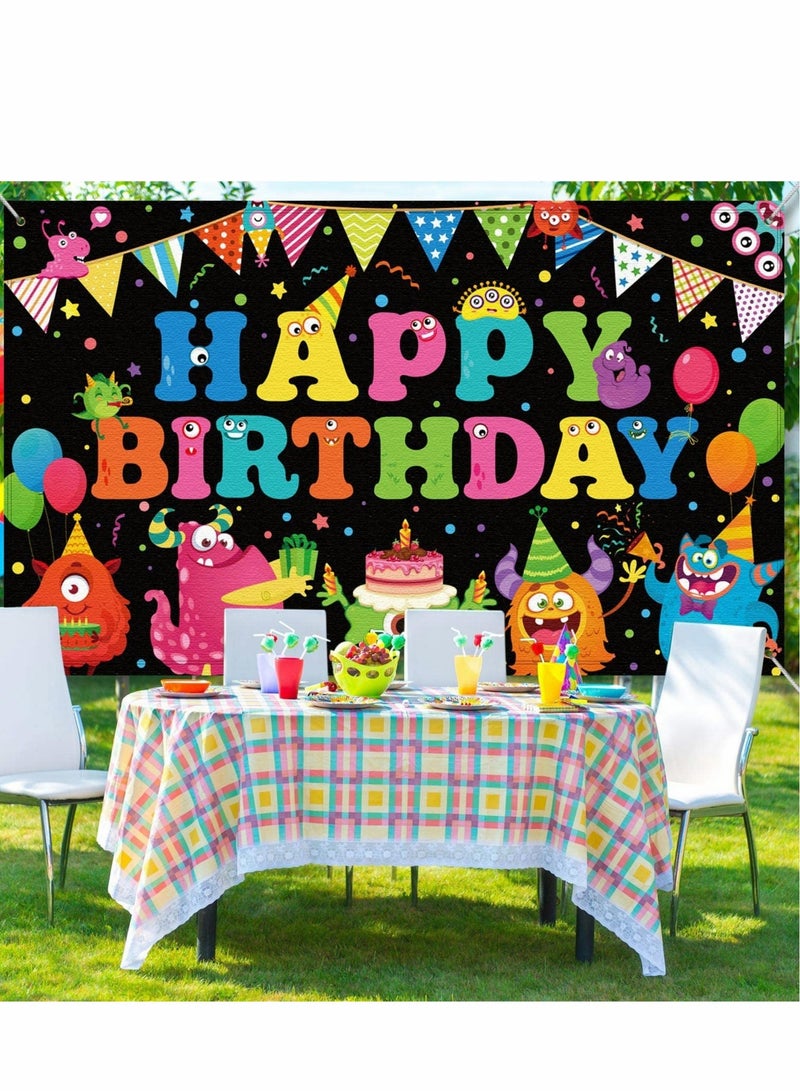 SOLARAE Happy Birthday Party Decorations Supplies Birthday Party Backdrop Happy Birthday Banner Baby Shower Photography Background Photo Booth - Image 5