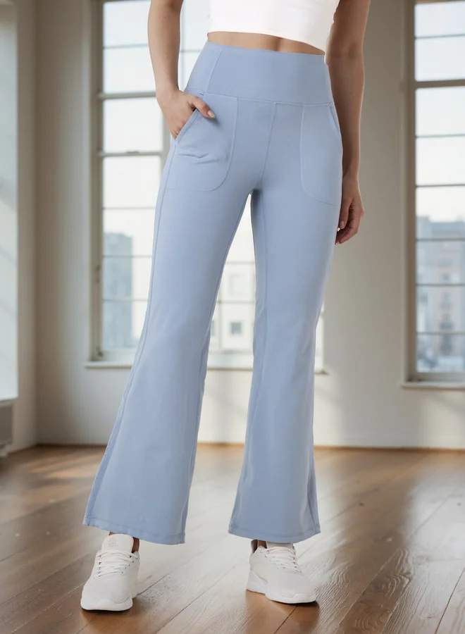 ADOT by Splash Wide Leg Pants with Elasticated Waistband and Pockets