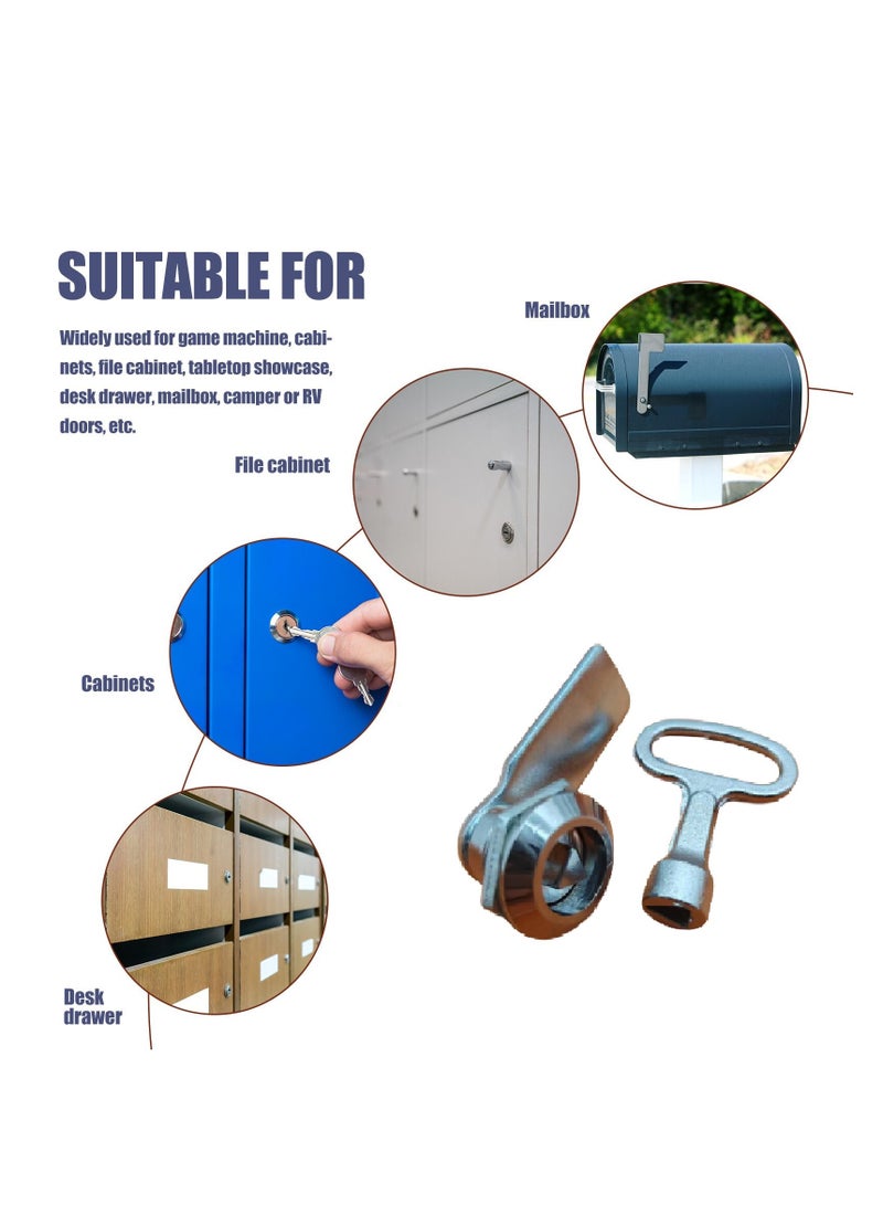 1PC Zinc Alloy Triangular Tongue Lock Rotary Door Lock High Pressure Cabinet Door Lock Industry Special Lock  - Image 2