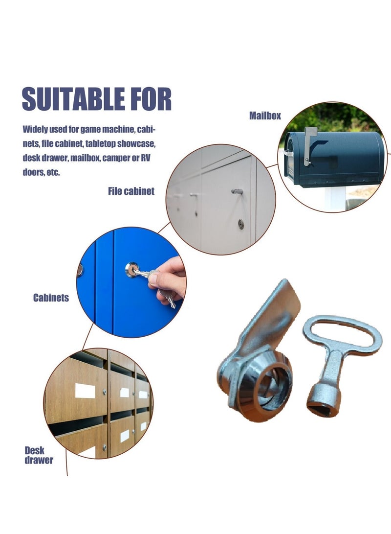 1PC Zinc Alloy Triangular Tongue Lock Rotary Door Lock High Pressure Cabinet Door Lock Industry Special Lock  - Image 3