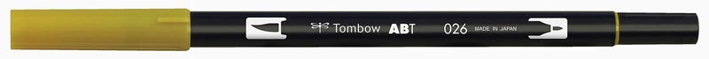 Tombow 56503 Dual Brush Pen Art Marker 026 Yellow Gold 1 Pack Blendable Brush Fine Tip Marker