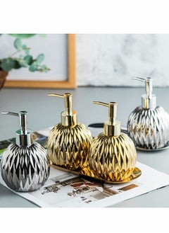 Y&D Gold Soap Dispenser with Ceramic Pump Bottle for Bathroom Elegant Hand Shower,400ML (Gold)  - Image 3