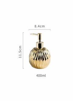 Y&D Gold Soap Dispenser with Ceramic Pump Bottle for Bathroom Elegant Hand Shower,400ML (Gold)  - Image 2