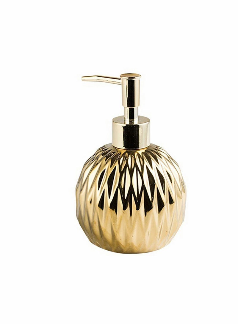 واي آند دي Gold Soap Dispenser with Ceramic Pump Bottle for Bathroom Elegant Hand Shower,400ML (Gold)  - Image 1