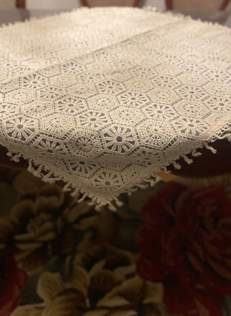 ماركة غير محددة مفرش للطاوله مصنوع من وحدات من التطريز اليدوي  - Image 3