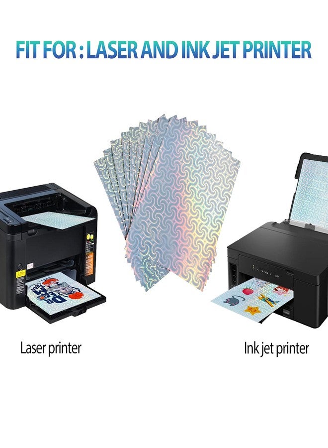UOKHO 20 Sheets Holographic Sticker Paper for Ink jet & Laser Printer 8.5x11 inch - Image 5