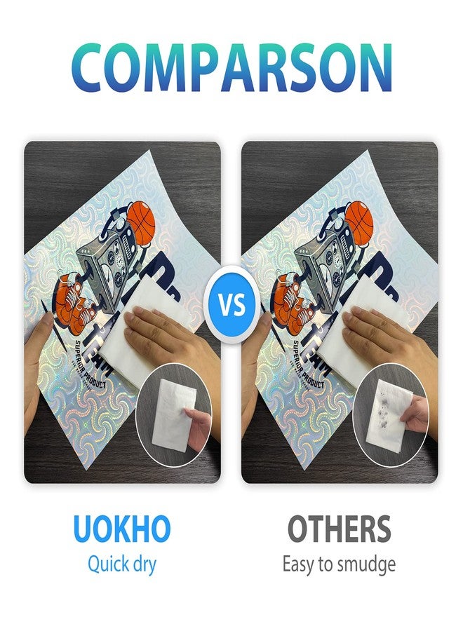 UOKHO 20 Sheets Holographic Sticker Paper for Ink jet & Laser Printer 8.5x11 inch - Image 4