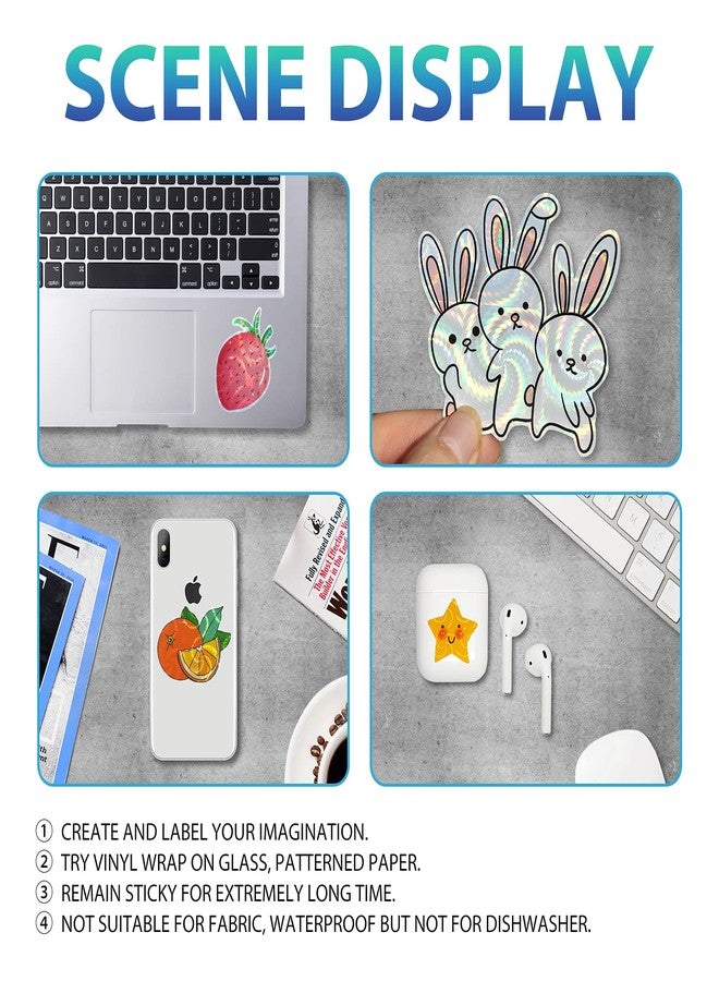 UOKHO 20 Sheets Holographic Sticker Paper for Ink jet & Laser Printer 8.5x11 inch - Image 2