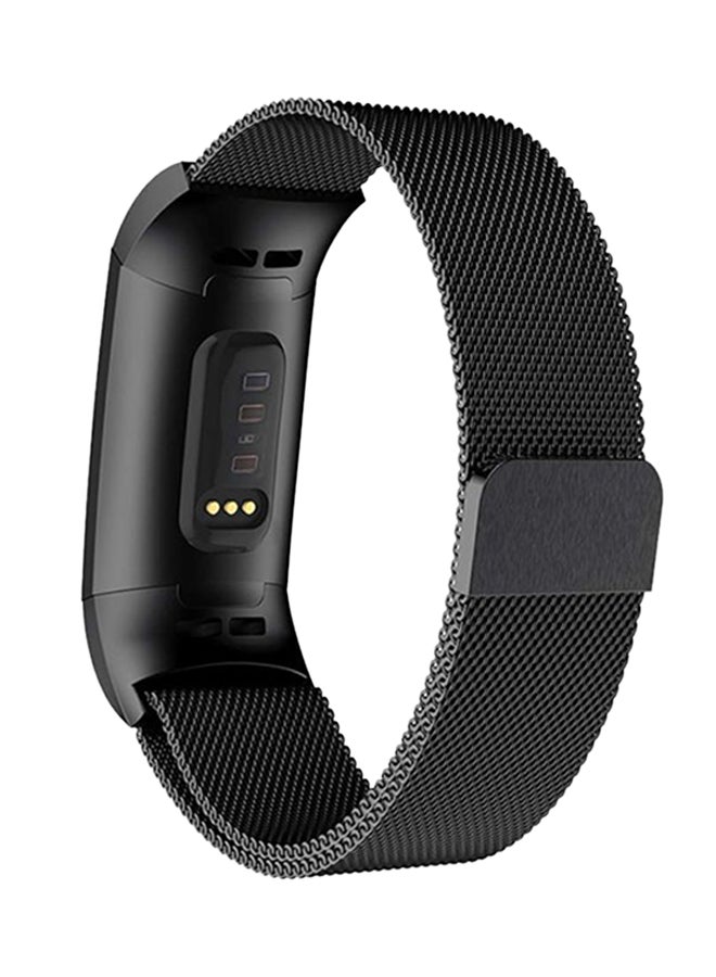 VINSOC Fitness Tracker Replacement Band For Fitbit Charge 3 Milanese Black - Image 5