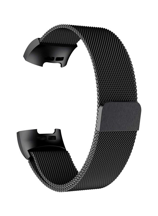 VINSOC Fitness Tracker Replacement Band For Fitbit Charge 3 Milanese Black - Image 1