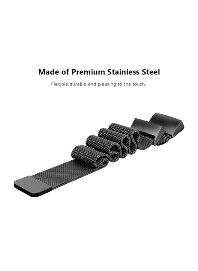 VINSOC Fitness Tracker Replacement Band For Fitbit Charge 3 Milanese Black - Image 4