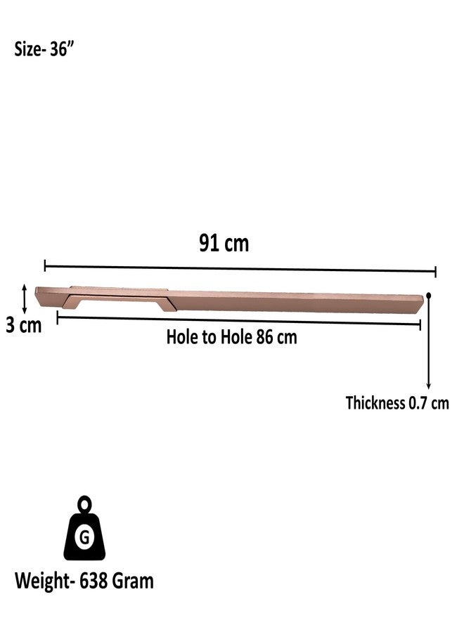 RAB Handle Zinc Kitchen and Office Drawer/Cabinet/Door/Wardrobe Furniture Handle (Code:- Hand K23, Finish:- Rose Gold, Size:- 36", Pack of 1 PCS) - Image 5