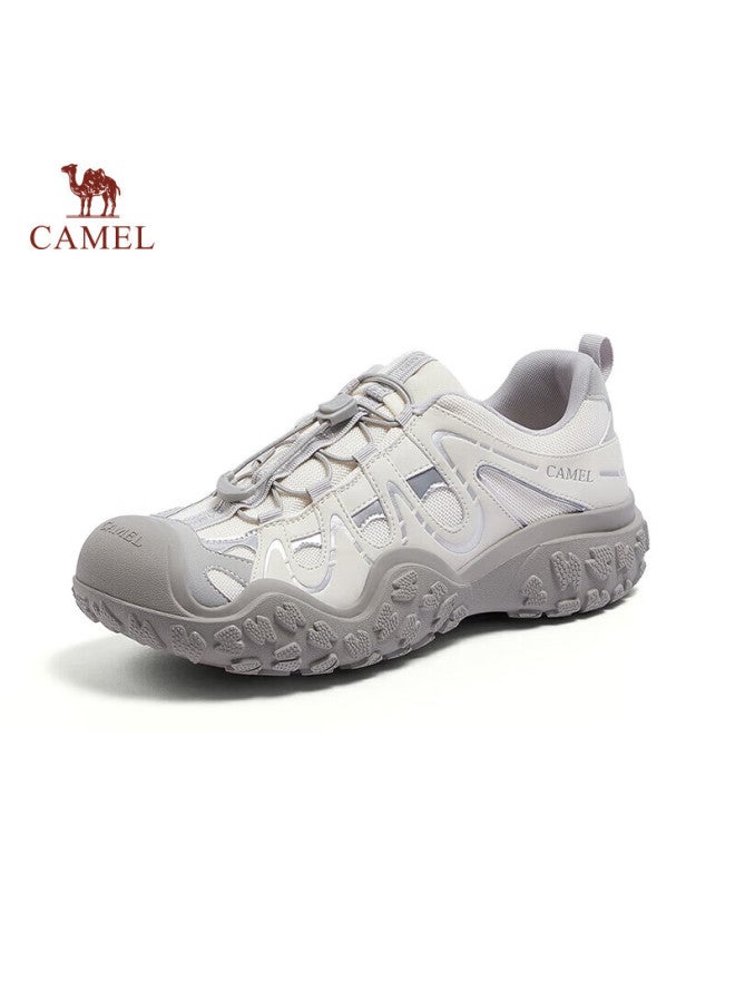 Camel Aurora Ugly Cute Men's Outdoor Hiking Shoes Thick Sole Casual Shoes L16s26 Off-white/gray Size 42