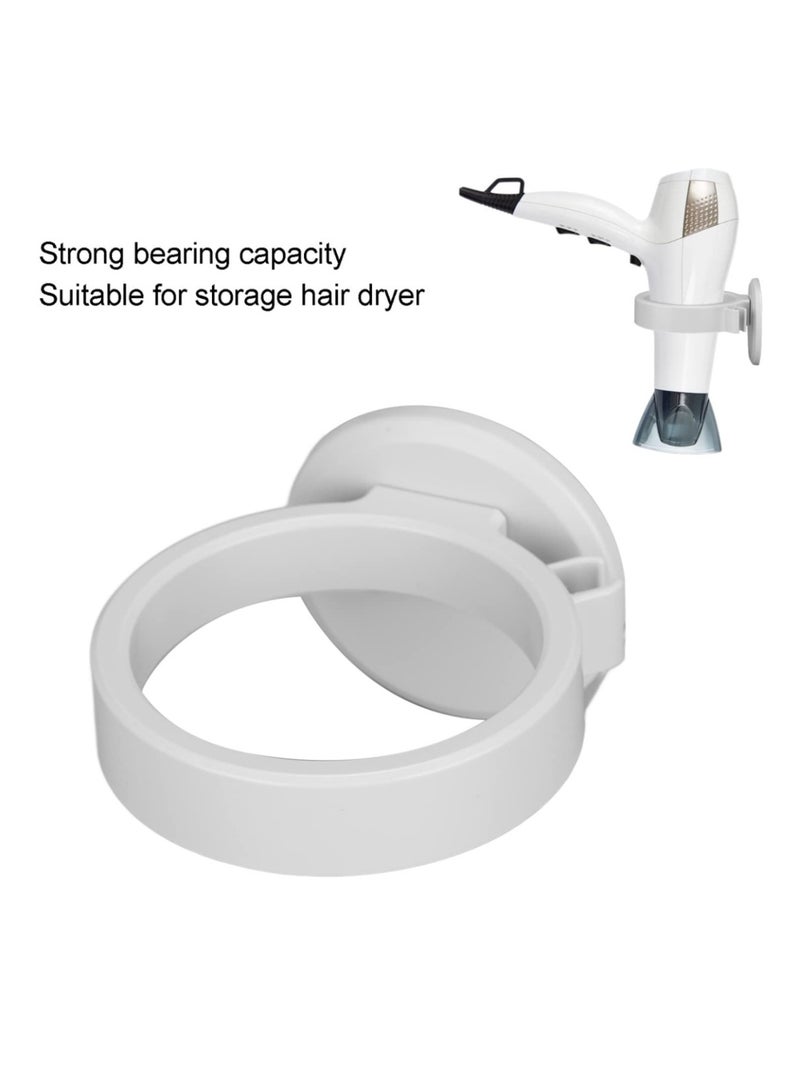 Abania Hair Dryer Holder Rack, Self Adhesive Space Saving Hair Dryer Storage Organizer for Bathroom, Special Structure Design with Plug Storage,White - Image 4