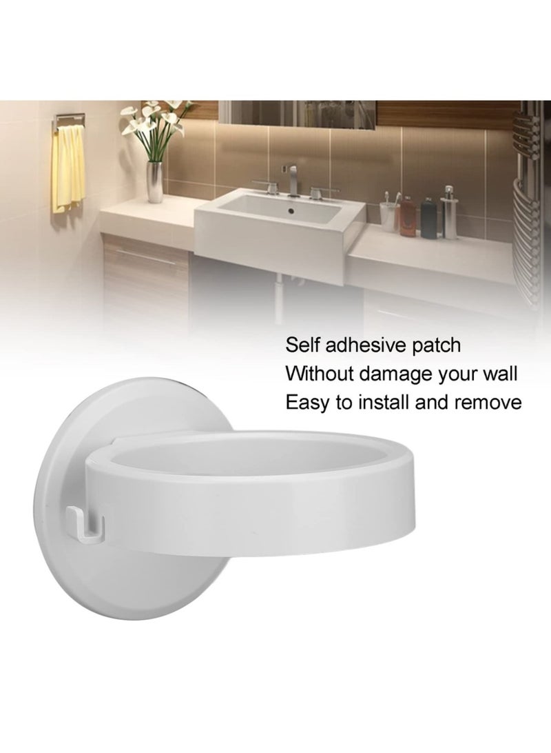 Abania Hair Dryer Holder Rack, Self Adhesive Space Saving Hair Dryer Storage Organizer for Bathroom, Special Structure Design with Plug Storage,White - Image 2