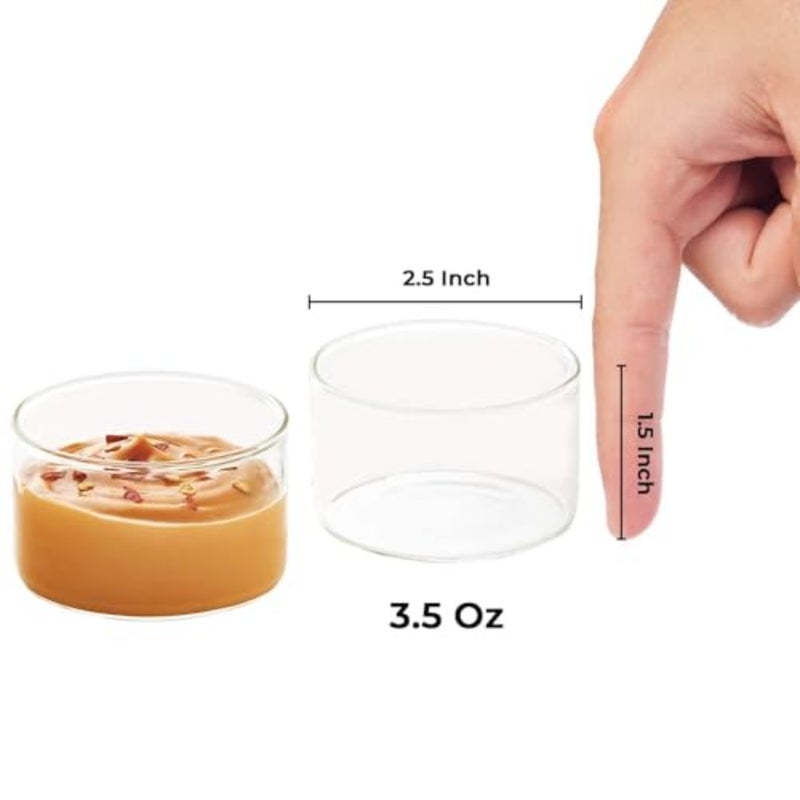 Small Glass Bowl Set 105 Ml Set Of 6, Clear, 3.5 Ounce Glass Bowls - Image 2