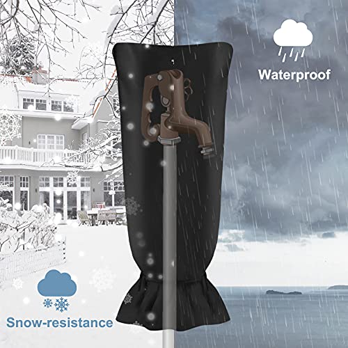 Homsky Outdoor Faucet Cover Socks for Winter Freeze Protection, Homsky 28" L x 15" W Large Faucet Covers for Outside, Reusable Outdoor Yard Spigot Cover, Antifreeze Long Water Insulated Faucet Cover Socks - Image 3