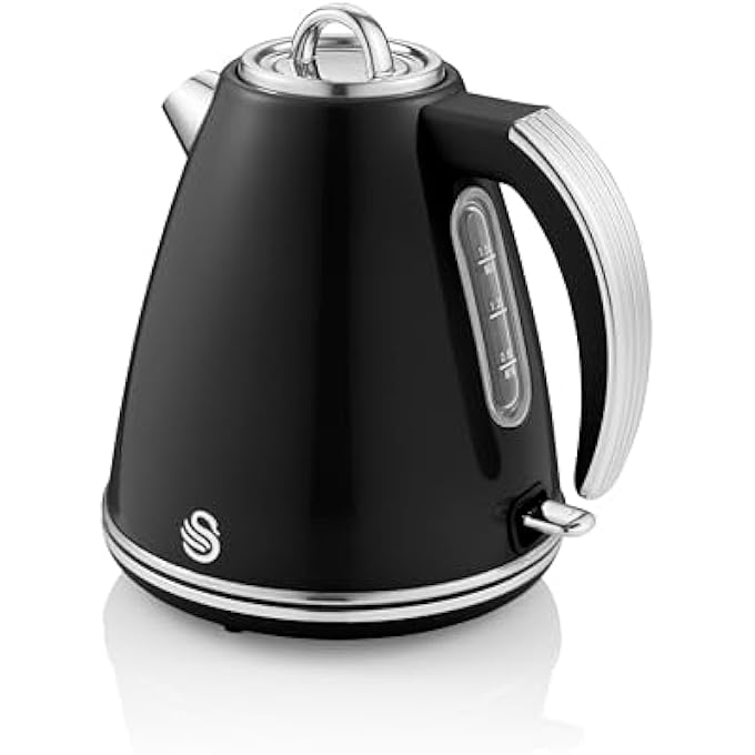 Swan Retro 15 Litre Jug Kettle Black With 360 Degree Rotational Base 3Kw Fast Boil Easy Pour Sk19020Bn - Image 2
