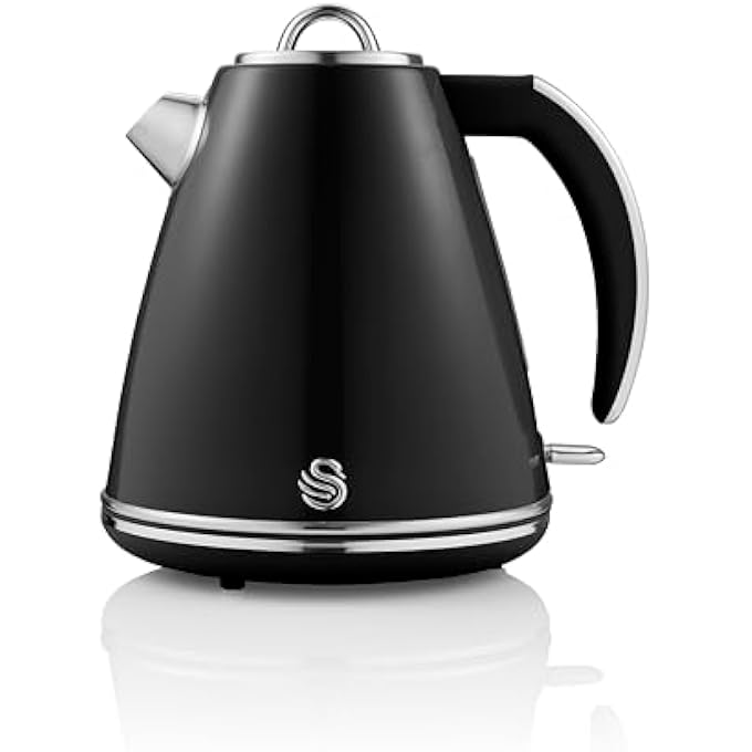 Swan Retro 15 Litre Jug Kettle Black With 360 Degree Rotational Base 3Kw Fast Boil Easy Pour Sk19020Bn - Image 3