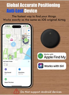 اكس كوبس جهاز تتبع الهواء الذكي XQOOPS لجهاز Apple Find My (iOS فقط)، محدد موقع العناصر الرئيسية بحجم صغير جدًا للأمتعة والمحفظة والدراجات والمزيد، مقاوم للماء IPX6 يعمل مثل Apple Airtag (عبوة سوداء-1)  - Image 2