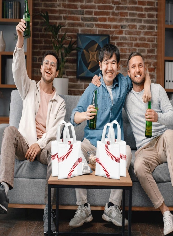 KERINGO 24 PCS Baseball Non-Woven Party Favor Bags with Handles Baseball Party Favor Bags Goodie Treat Candy Bag for Sports Theme Party Birthday 7.87 x 7.87 Inch - Image 5