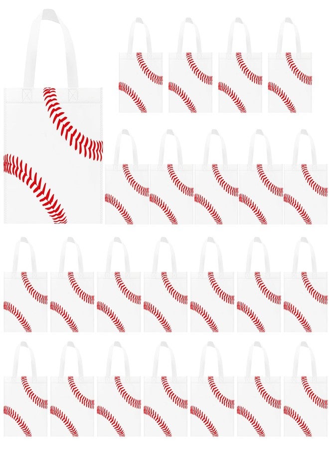 KERINGO 24 PCS Baseball Non-Woven Party Favor Bags with Handles Baseball Party Favor Bags Goodie Treat Candy Bag for Sports Theme Party Birthday 7.87 x 7.87 Inch - Image 2