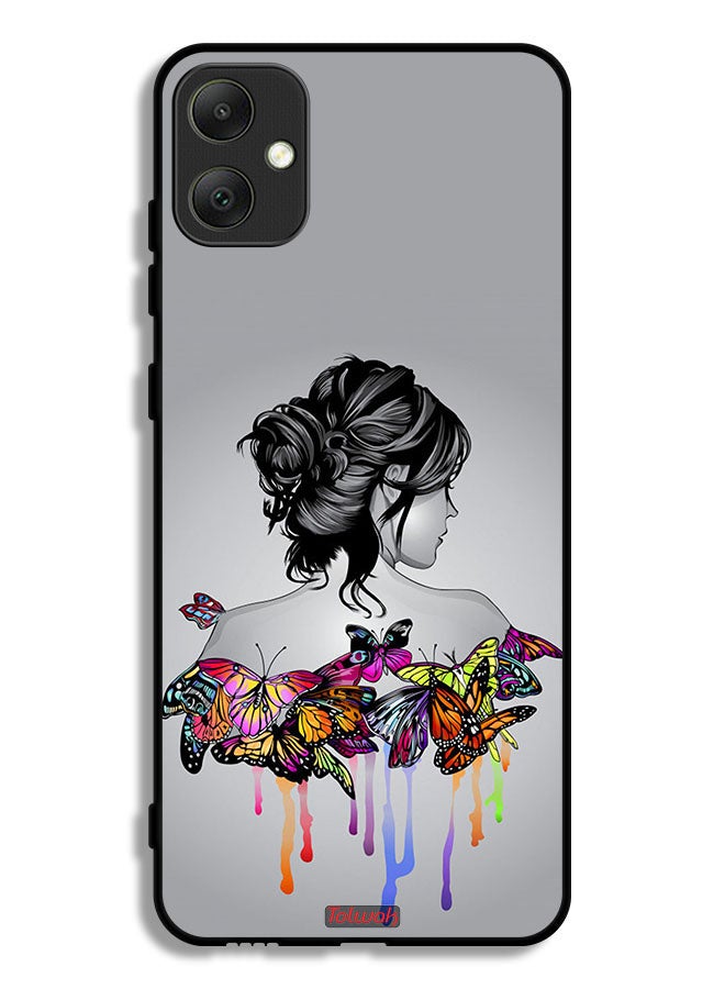 Tolwak Samsung Galaxy A05 Protective Case Cover Butterflies And Girl Abstract Art - Image 1