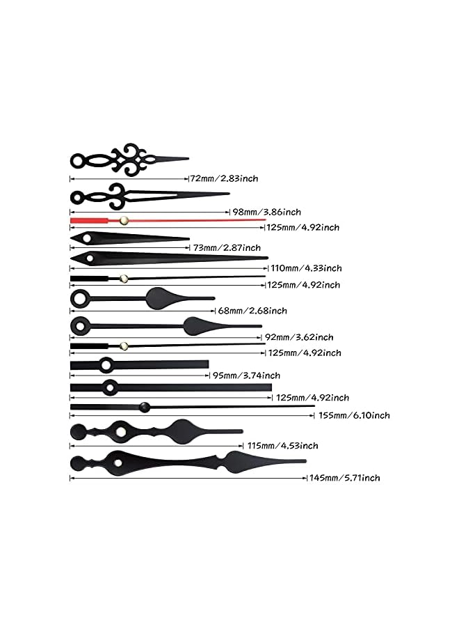 The Bros 2 Pieces High Torque Long Shaft Clock Movement Mechanism with 5 Different Pairs of Hands DIY Clock Repair Parts Replacement - Image 3