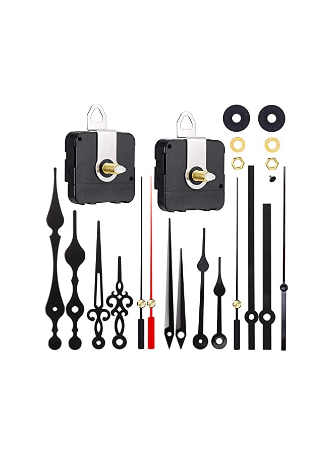 The Bros 2 Pieces High Torque Long Shaft Clock Movement Mechanism with 5 Different Pairs of Hands DIY Clock Repair Parts Replacement - Image 2