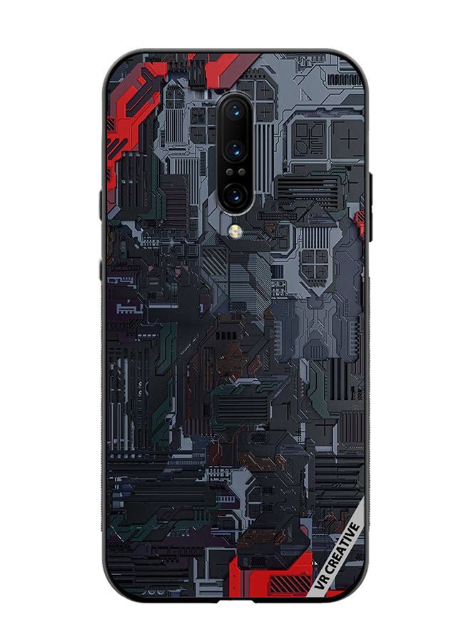 VR CREATIVE غطاء حماية لهاتف OnePlus 7 Pro بتصميم تقني متعدد الألوان - Image 1
