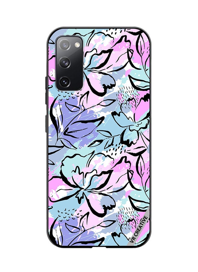 VR CREATIVE - Protective Case Cover For Samsung Galaxy S20 FE 5G Abstract Flowers Print Design Multicolour - Image 1