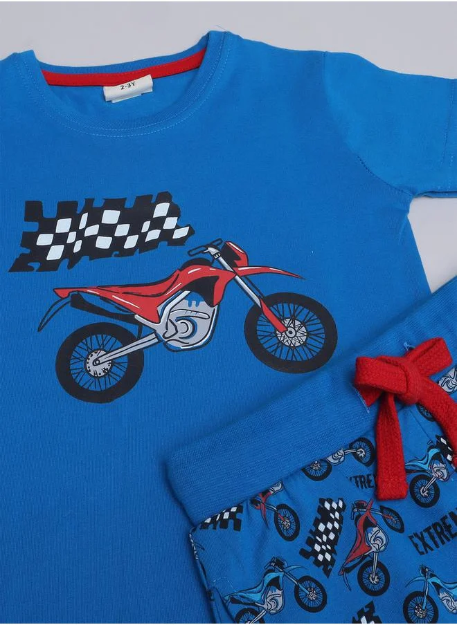 فكتور اند جين Graphic Print T-Shirt and All-Over Printed Pyjama Set