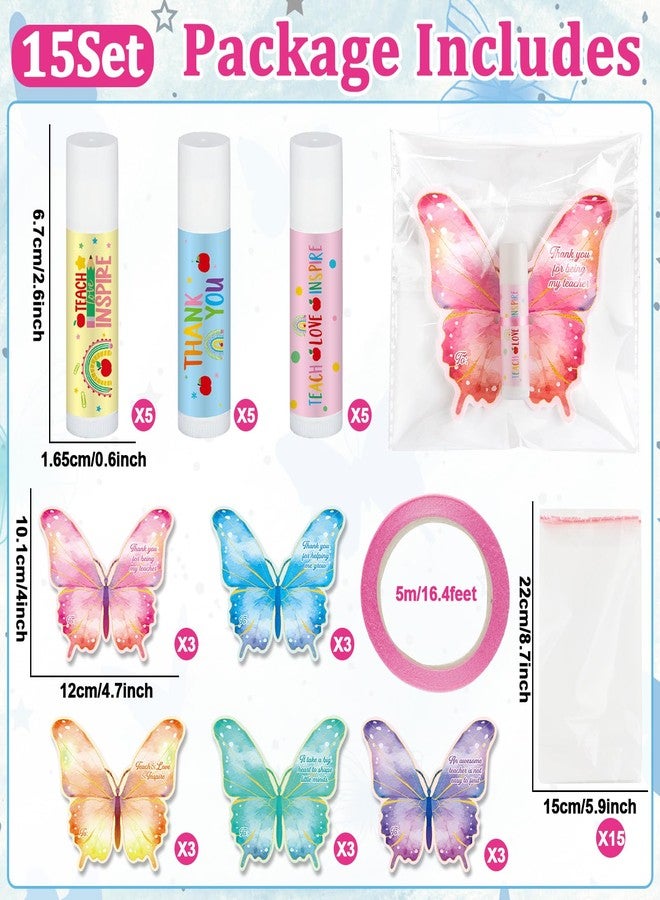 ojustbeok 15 Pack Teacher Employee Appreciation Gifts Bulk Lip Balm Thank You for Being My Teacher Moisturizing and Nourishing Lip Care Set for Graduation Teacher’s Day Retirement Birthday Party Supplies - Image 2