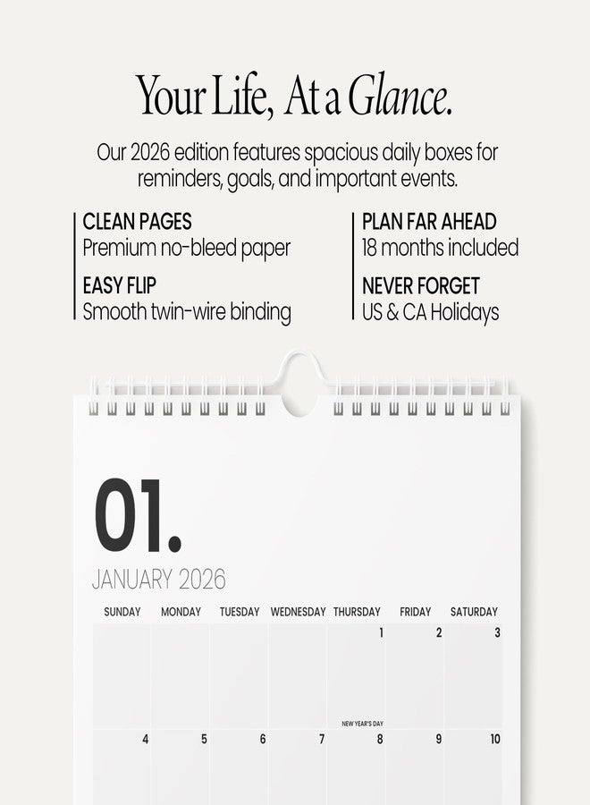 Karto Wall Calendar 2026 - Vertical 11x17 inch January 2026 to June 2027 - Boost Your Productivity and Easy Planning with the Aesthetic Monthly Calendar - Minimalist - Image 2