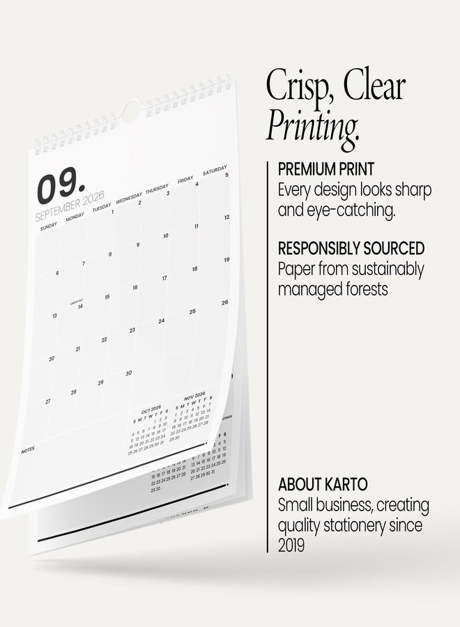 Karto Wall Calendar 2026 - Vertical 11x17 inch January 2026 to June 2027 - Boost Your Productivity and Easy Planning with the Aesthetic Monthly Calendar - Minimalist - Image 3
