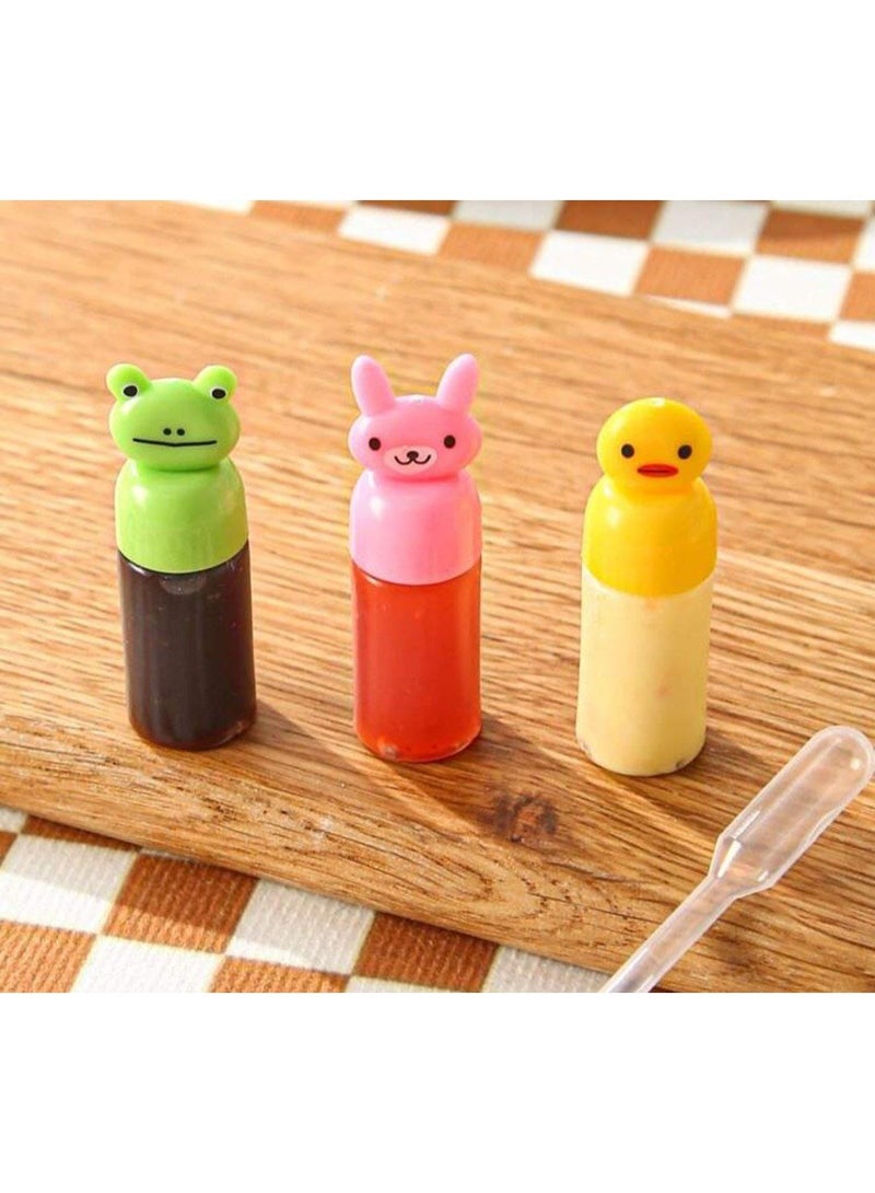 عبوات صوص صغيرة بغطاء أشكال حيوانات لطيفة – زجاجات تعبئة صوص ولانش بوكس للأطفال – آمنة وسهلة الاستخدام وقابلة لإعادة الاستخدام - Image 4