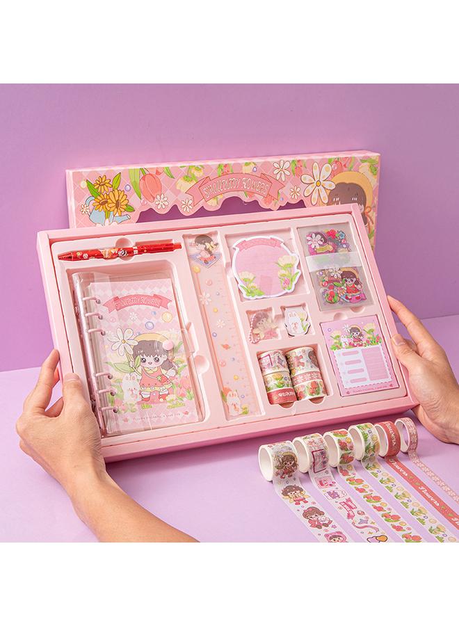 Bluejw Cute Hand Ledger Suit Loose-leaf Hand Ledger Full Set Wholesale Cartoon Student Stationery Gift Goo Card Hand Ledger Gift Box - Image 1