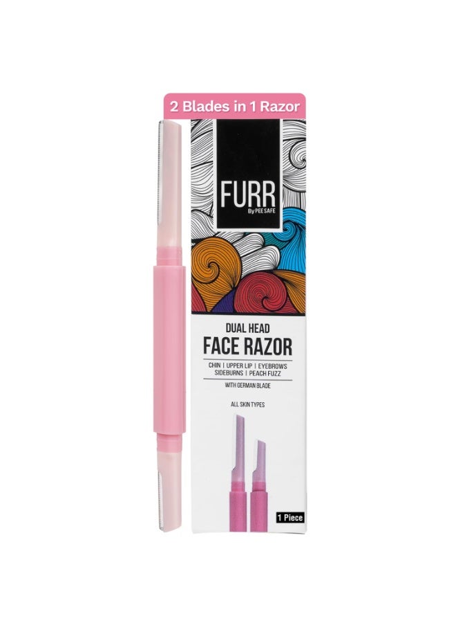 FURR Face & Eyebrow Razor for Women Facial Hair with Dual Blade Head 1N | German Blades | Easy Shaping and Shaving | Reusable Up To 5 Times | Durable and Rust Free Blades - Image 1