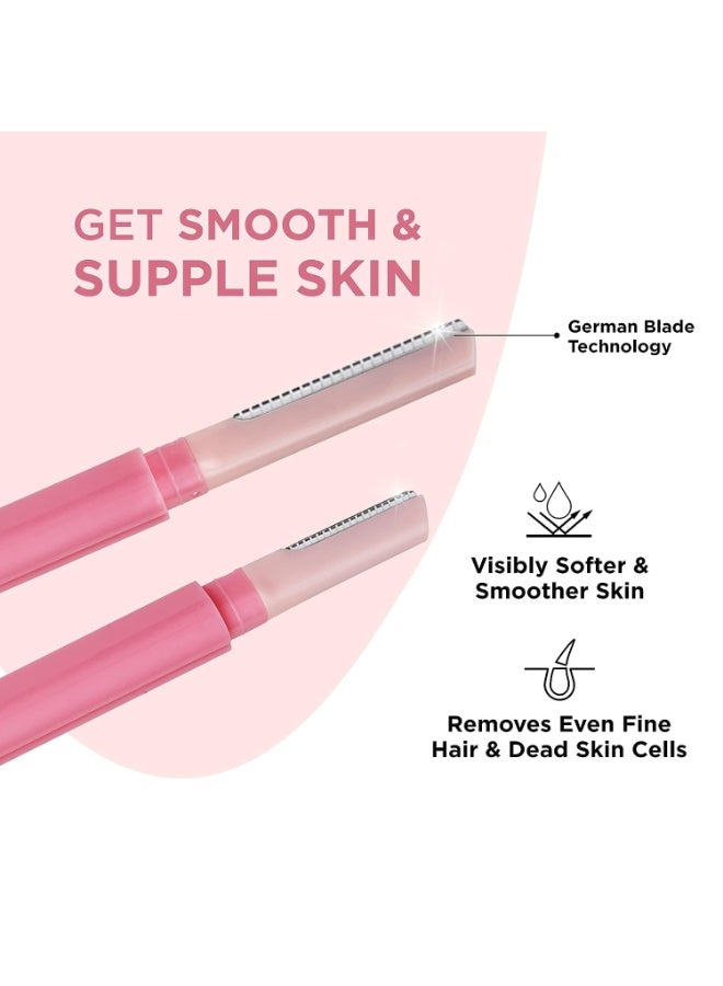 FURR Face & Eyebrow Razor for Women Facial Hair with Dual Blade Head 1N | German Blades | Easy Shaping and Shaving | Reusable Up To 5 Times | Durable and Rust Free Blades - Image 3