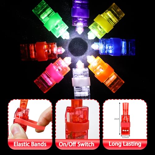 HALOGATE Christmas Party Favors for Kids 40 Pcs Finger Lights Christmas Goodie Bag Stuffers LED Finger Lights Bulk Stocking Stuffers Non Candy Gifts Classroom Prizes for Kids Xmas Party Supplies - Image 5