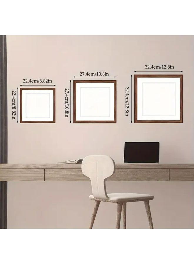 Walnut Color Square Gallery Frame 1pc 9 84x9 84 Inch Multi Panel Wall And Desk Photo Frame - Image 3