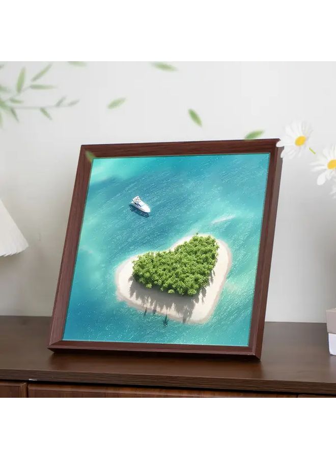 Walnut Color Square Gallery Frame 1pc 9 84x9 84 Inch Multi Panel Wall And Desk Photo Frame - Image 5