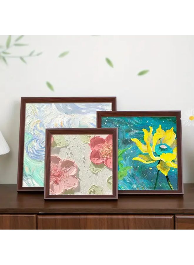 Walnut Color Square Gallery Frame 1pc 9 84x9 84 Inch Multi Panel Wall And Desk Photo Frame - Image 1