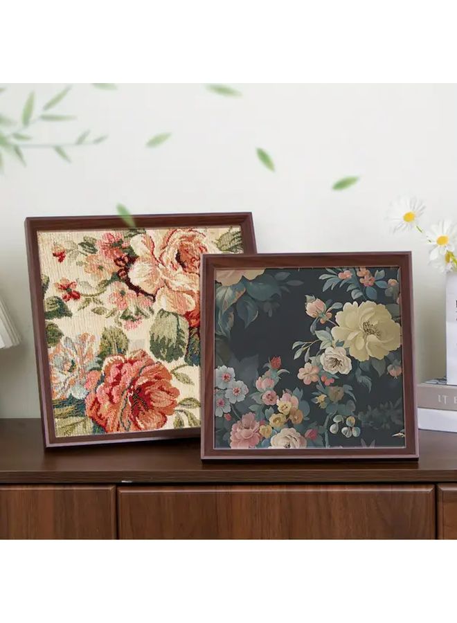 Walnut Color Square Gallery Frame 1pc 9 84x9 84 Inch Multi Panel Wall And Desk Photo Frame - Image 4
