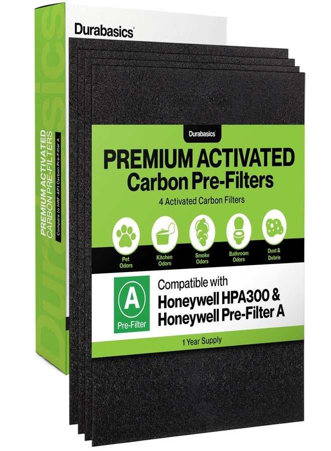 Durabasics 4-Pack Pre-Filters for Honeywell HPA300 Replacement Filters, Compatible with Honeywell Prefilter A, Filter A, HPA300 Prefilter and HRF-AP1 Replacement, HRF-AP1 - Image 1