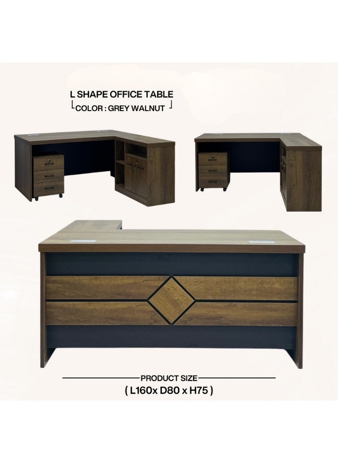 ALWASIT HOME - ALWASIT HOME L shape office tabe|L shape office tabe with drawers |Office Manager Table L Shape|L shape office table for Home | Color White |L 160*W80*H75 cm - Image 1
