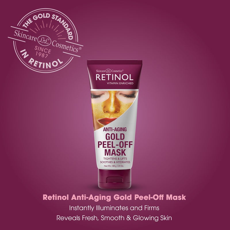 RETINOL LIVAURA Retinol Gold Peel-Off Mask â€“ Luxurious Treatment Tightens, Lifts, Hydrates Skin For Luminous Finish â€“ Real Gold Helps Firm & Brighten While Flower Extracts Nourish & Restore Youthful Texture - Image 3