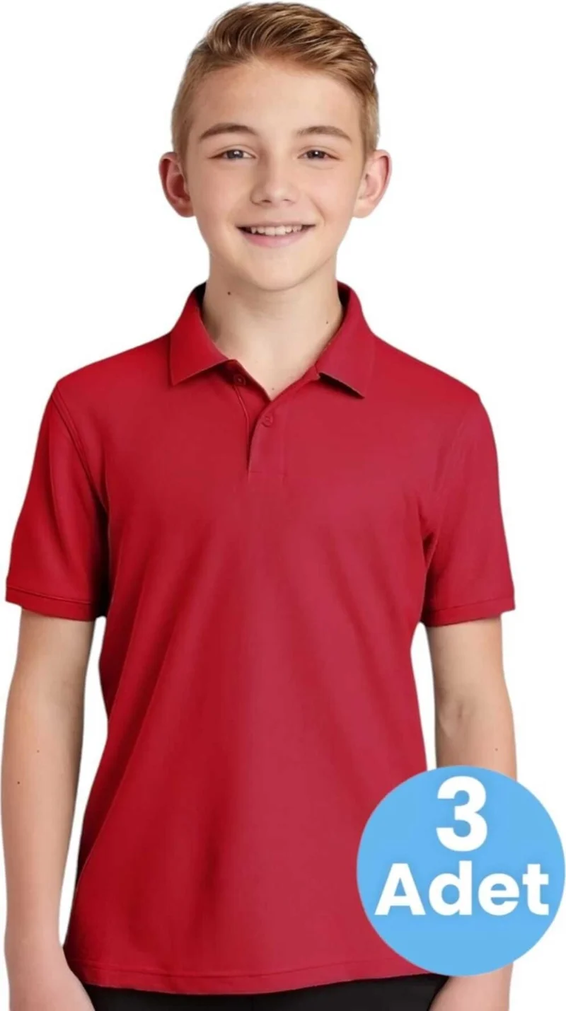 Tezzgelsin 3-Piece Boys Cotton Polo Collar T-Shirt Daily and School Uniform School T-Shirt